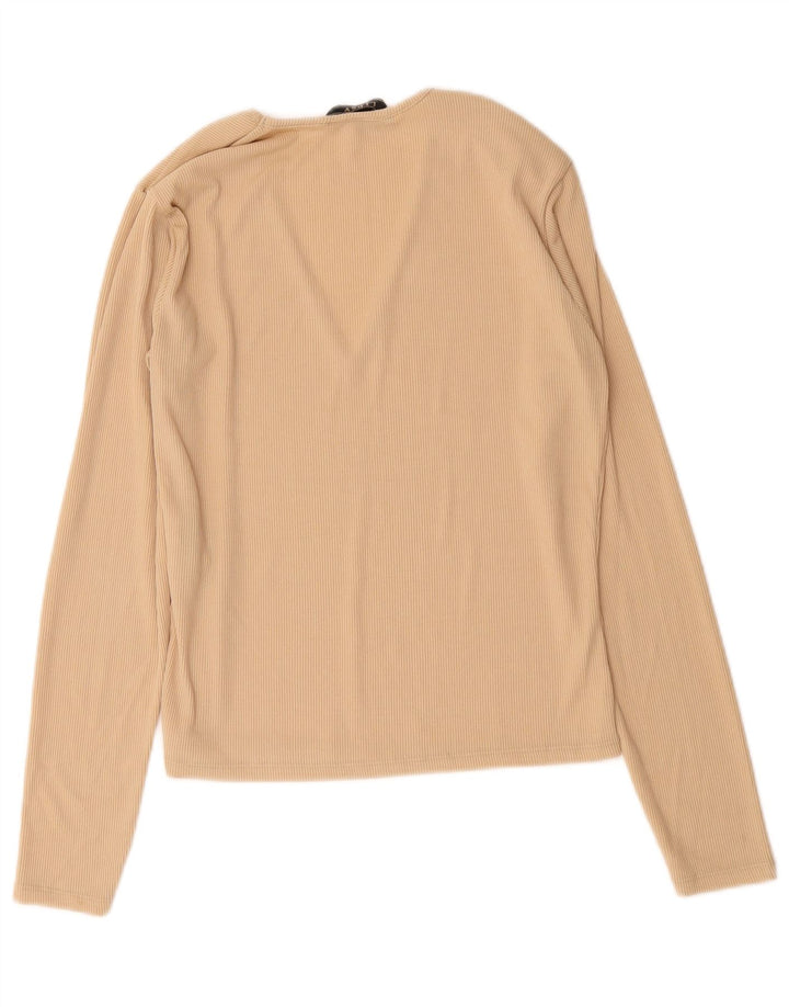 Top Lipsy Mujer Manga Larga ES 44 Poliéster Beige Medio