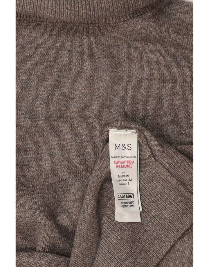Marks & Spencer Suéter tipo jersey con cuello vuelto para mujer UK 44 Poliéster gris medio