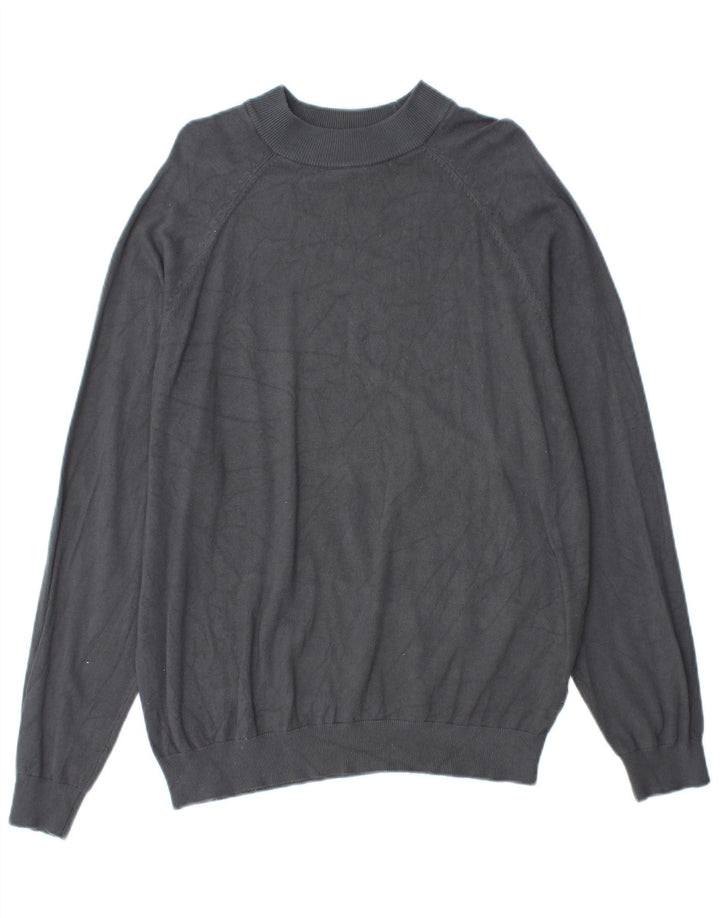 Zara Jersey con cuello alto para mujer, talla 44, viscosa gris medio