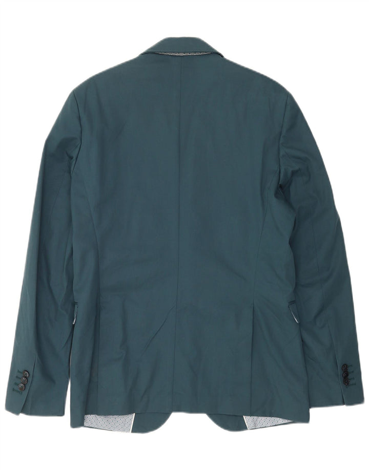 Zara Chaqueta tipo blazer de 2 botones para hombre EU 50 Poliéster azul medio