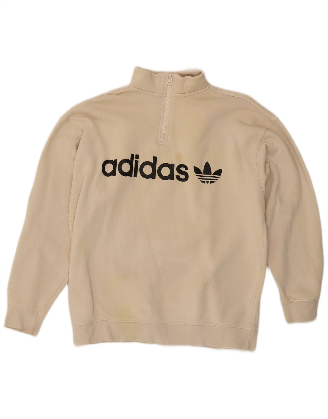 Adidas - Sudadera con gráfico de gran tamaño para mujer, talla 12, color beige mediano