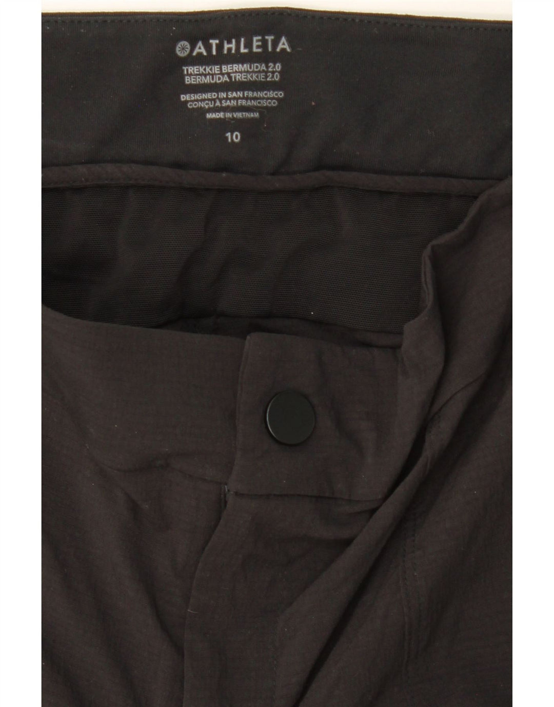 ATHLETA Womens Bermuda Shorts US 10 Large W34 Black Nylon Vintage Athleta and Second-Hand Athleta from Messina Hembry 
