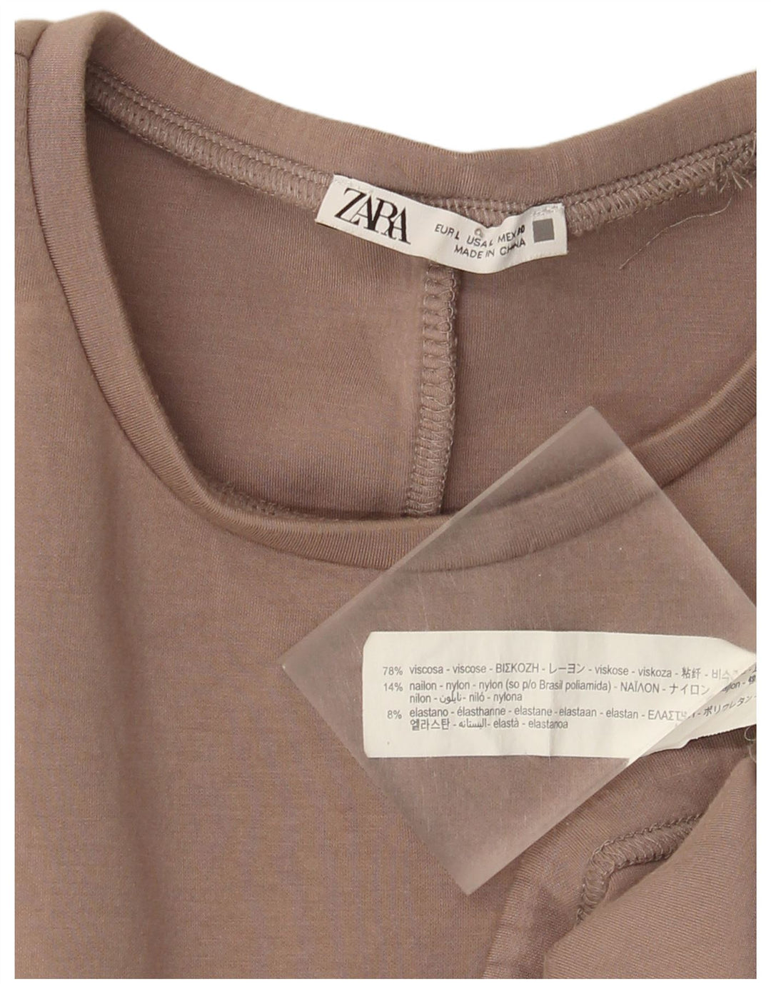 Zara Mujer Sudadera Jumper UK 46 Large Viscosa Marrón