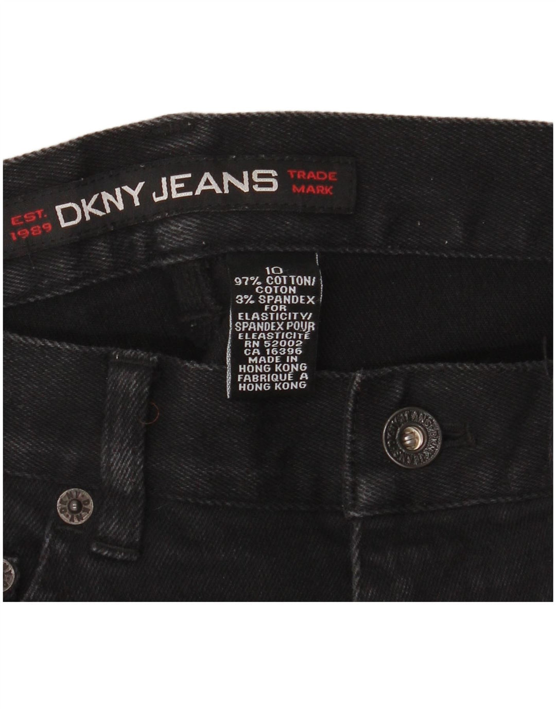 DKNY Vaqueros Bootcut para Mujer US 10 Grande W30 L30 Algodón Negro