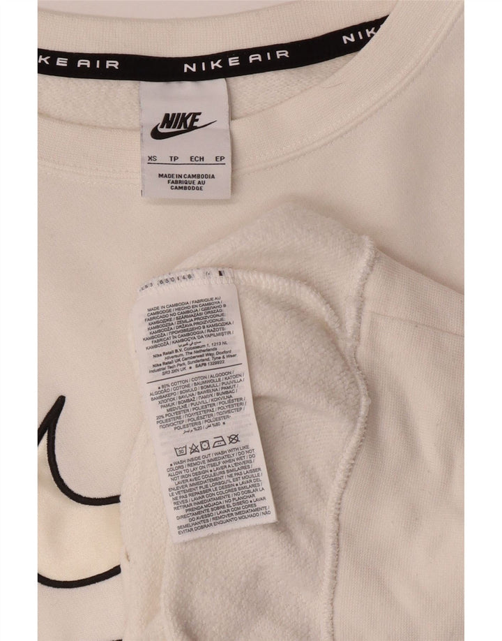 NIKE Hombre Loose Fit Graphic Sudadera Jumper XS Algodón Blanco