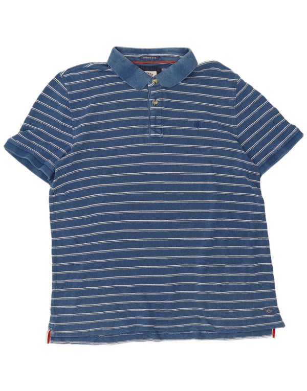 Polo de hombre Fat Face XL de algodón a rayas azules