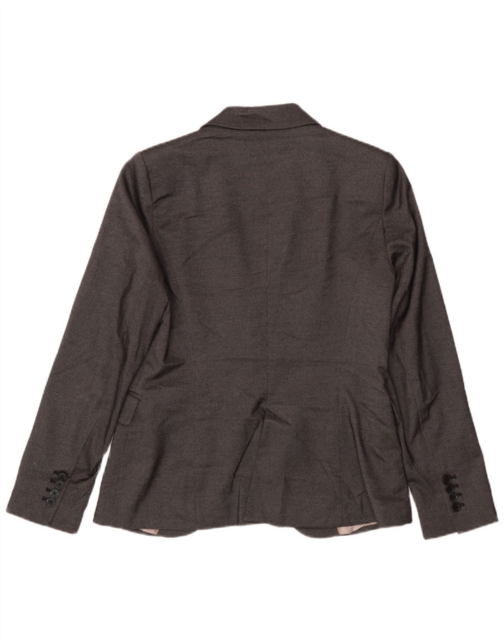 Zara Chaqueta Blazer De 1 Botón Para Mujer UK 44 Poliéster Gris Grande