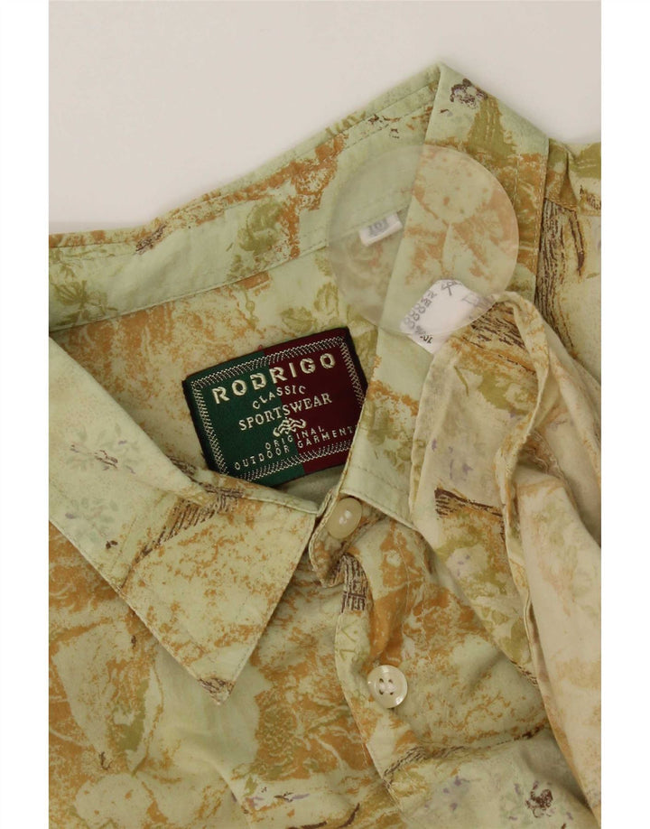 Rodrigo Camisa de manga corta con estampado abstracto para hombre Talla 42 Algodón verde grande