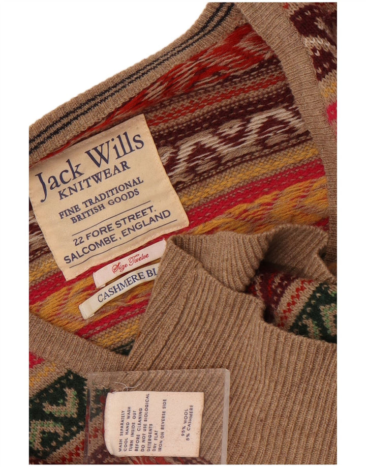Jack Wills Jersey con cuello en V para mujer, talla 40, talla M, multicolor