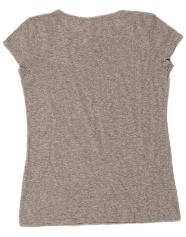 Benetton Camiseta Con Estampado De Snoopy Para Mujer UK 42 Gris Medio Moteado