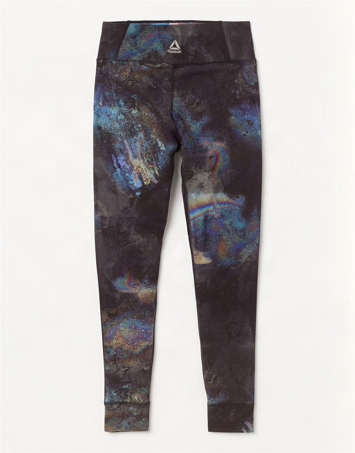 Leggings Reebok para mujer UK 12 Medium Black Tie Dye