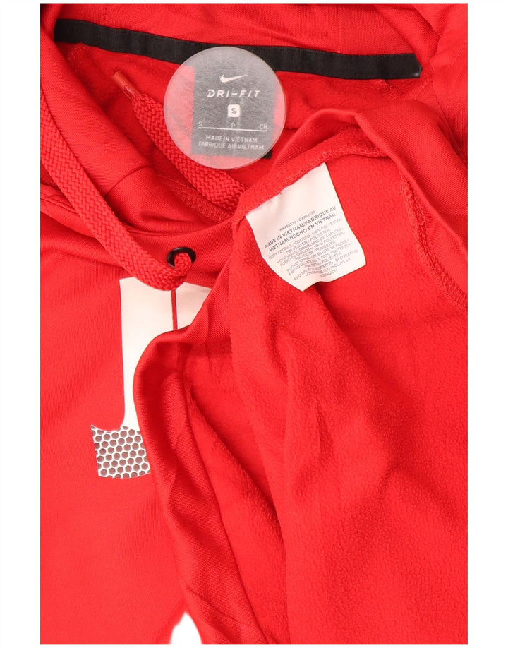 Nike Dri Fit Graphic Sudadera con capucha para hombre, talla pequeña, poliéster rojo