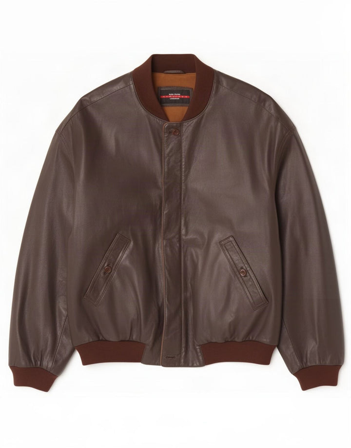 Vintage hombres chaqueta de cuero Reino Unido 40 marrón grande
