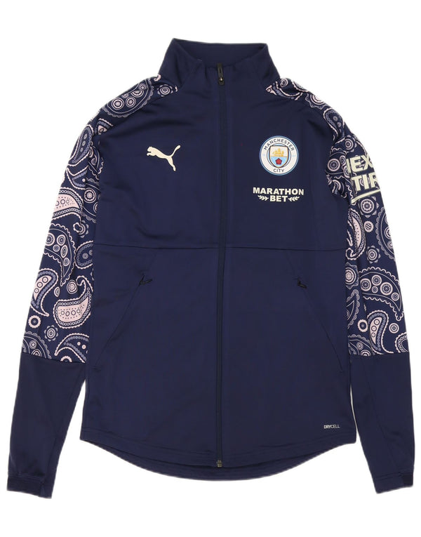 Puma Mens Graphic Chándal Top Chaqueta Pequeña Azul Marino Paisley Poliéster