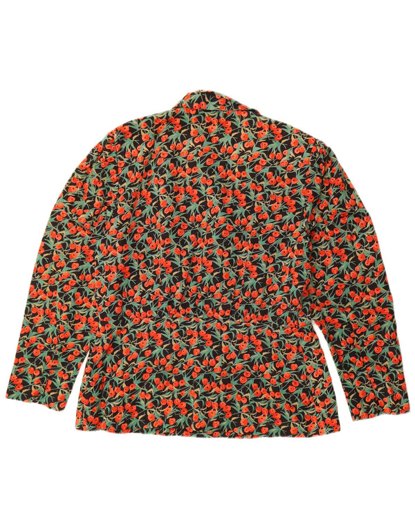 Vintage mujer camisa blusa Reino Unido 16 grande multicolor floral