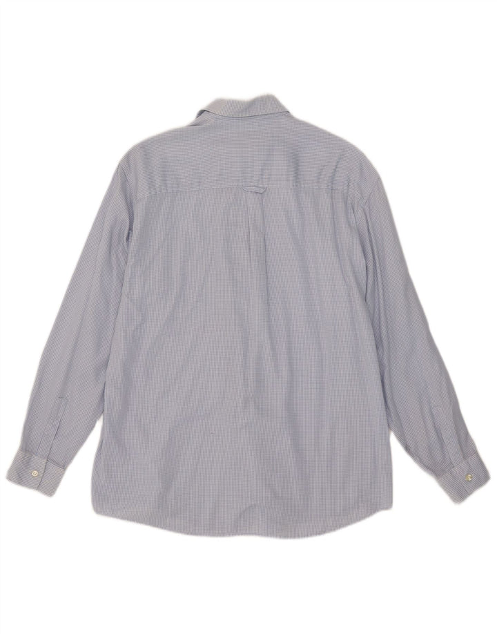 Henry Cottons Camisa de franela para hombre talla 16 algodón a cuadros azul grande