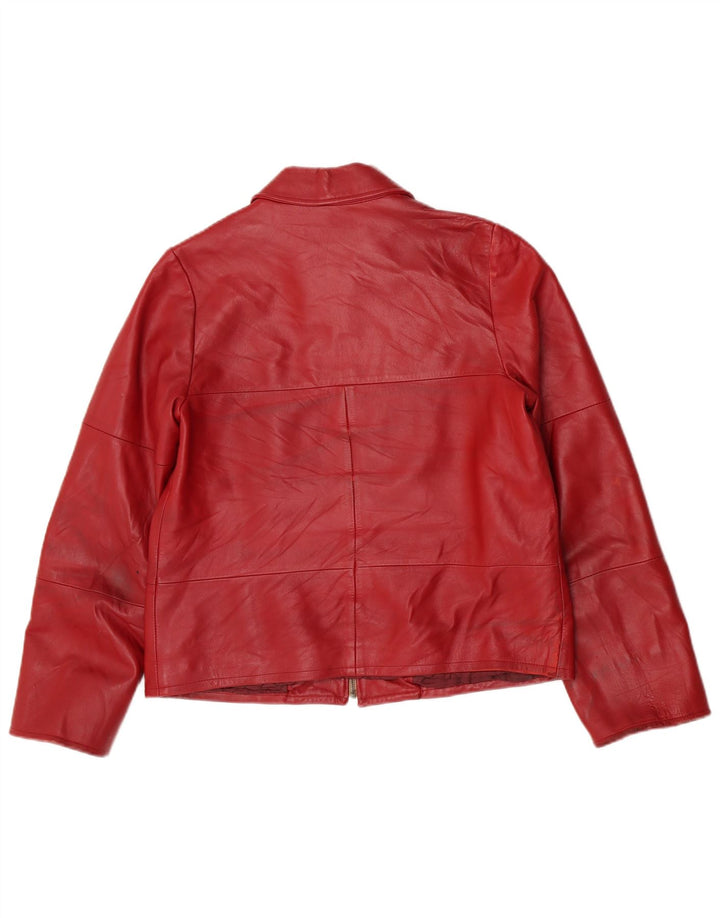 Chaqueta de cuero vintage para mujer IT 44 Cuero rojo medio