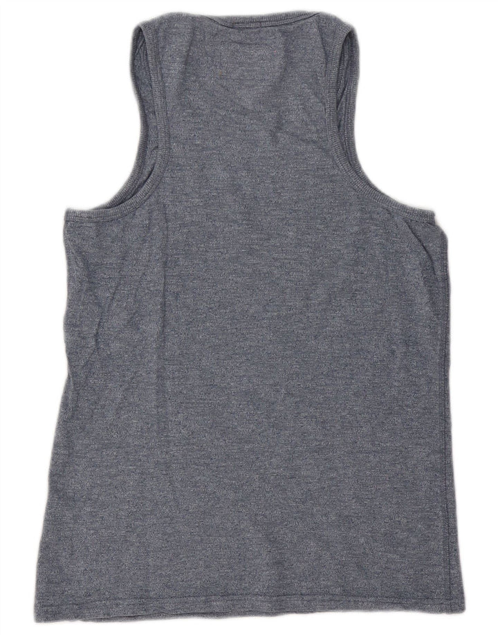 Superdry Hombre Chaleco Top Pequeño Algodón Moteado Azul Marino