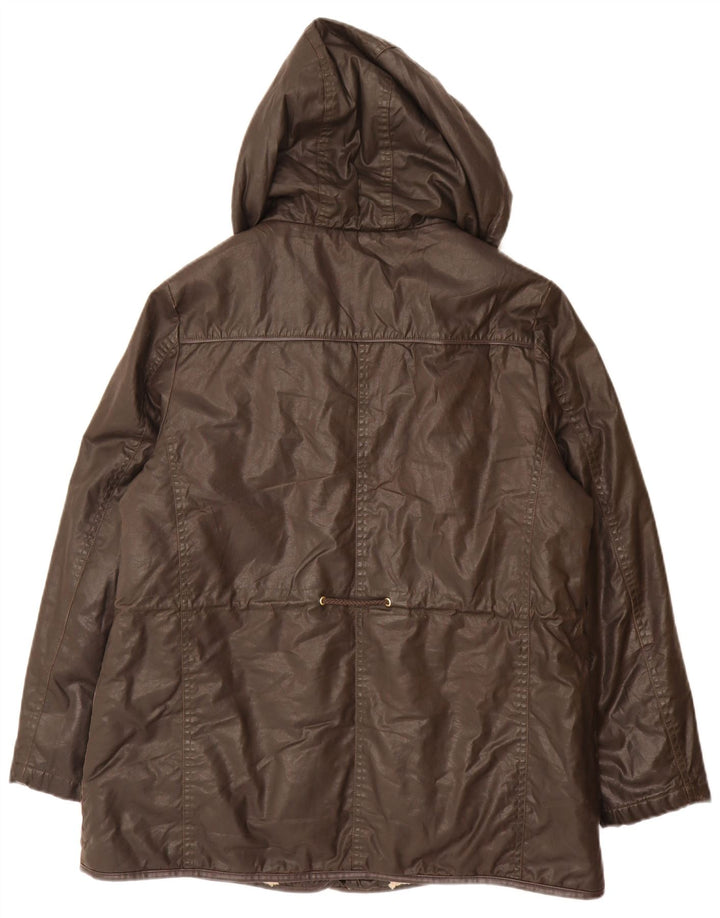 Marks & Spencer Abrigo cortavientos con capucha de gran tamaño para mujer UK 46 Large Brown