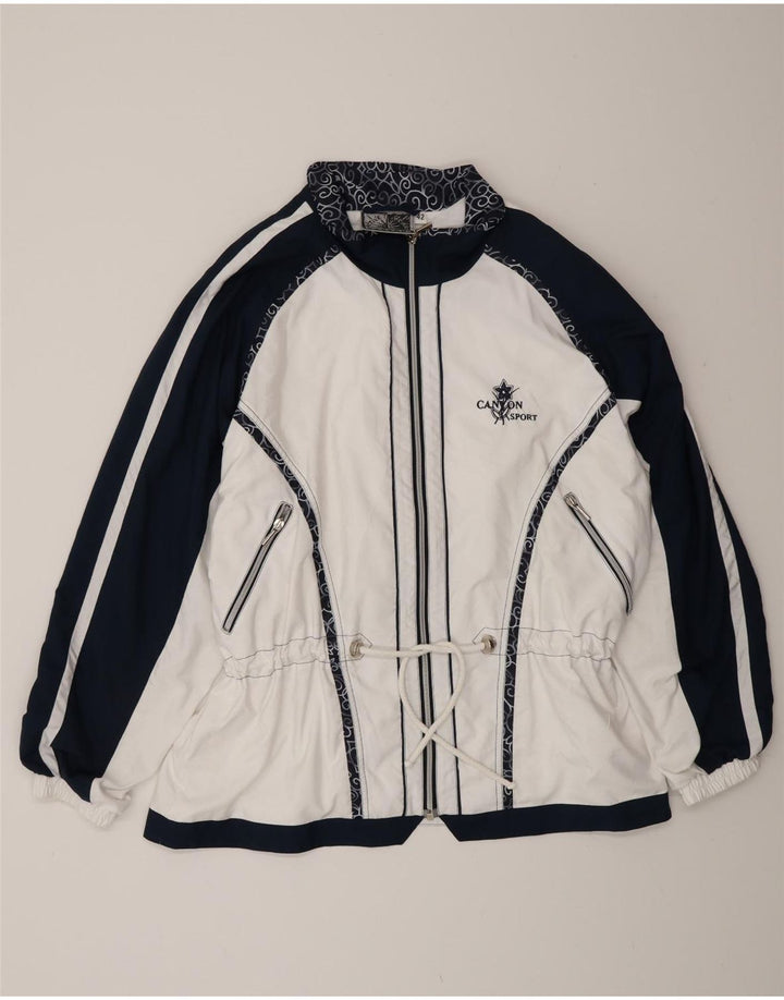 Canyon Chaqueta de chándal para hombre, talla 42, poliéster blanco con bloques de color