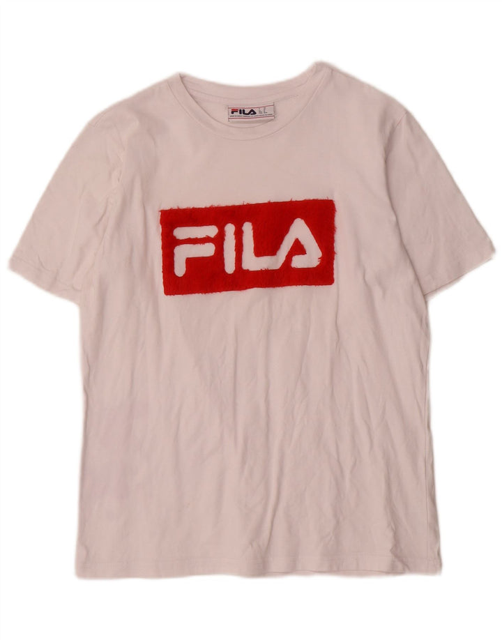 Fila Camiseta gráfica para mujer Top UK14 Algodón blanco mediano