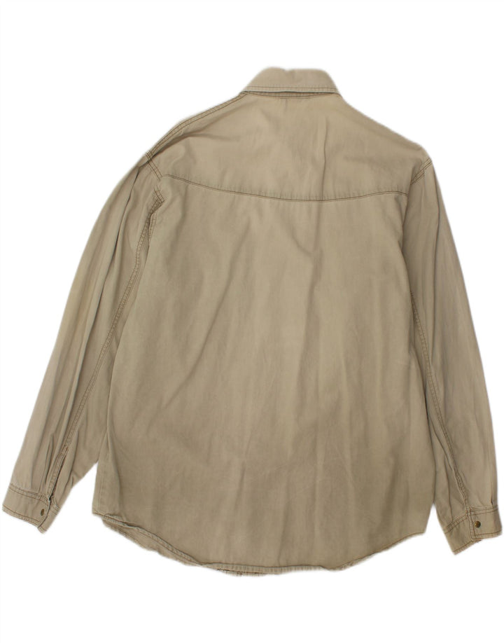 VINTAGE Mens Shirt Large Khaki Cotton Vintage Vintage and Second-Hand Vintage from Messina Hembry 