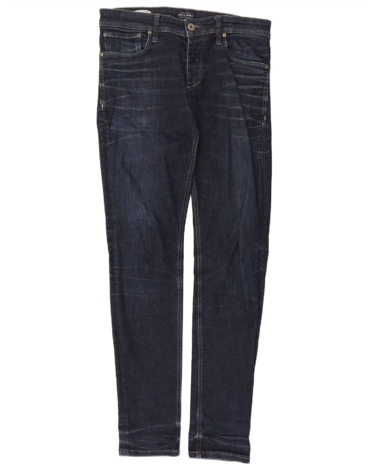 Jack & Jones Hombre GLENN Slim Jeans W32 L32 Algodón Azul Marino