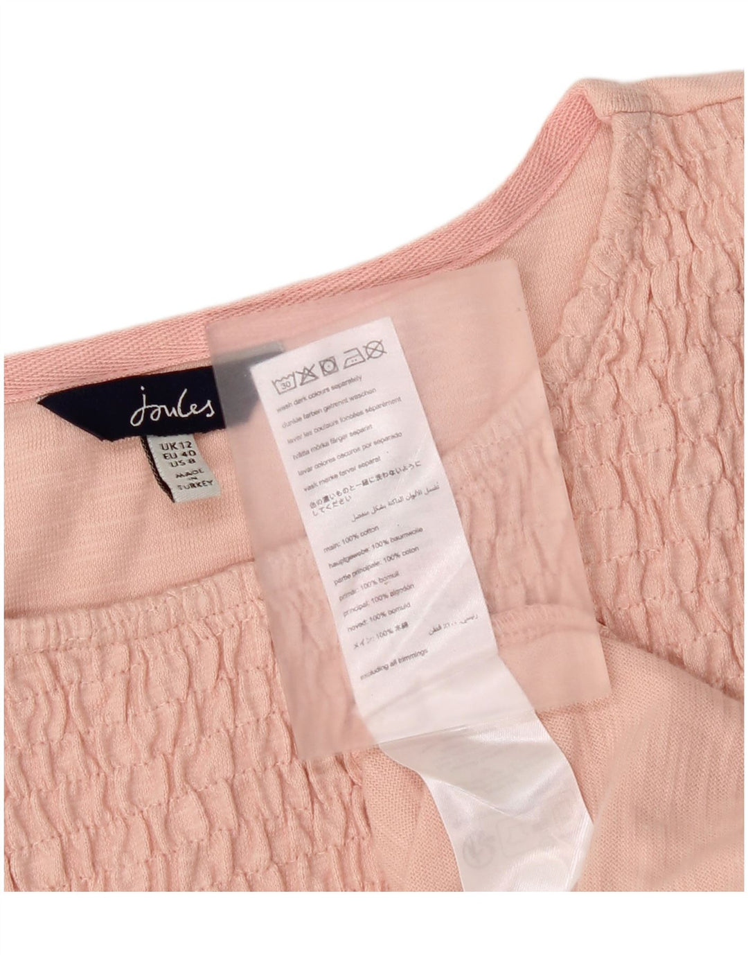 Joules Blusa para Mujer Top UK 42 Algodón Rosa Medio