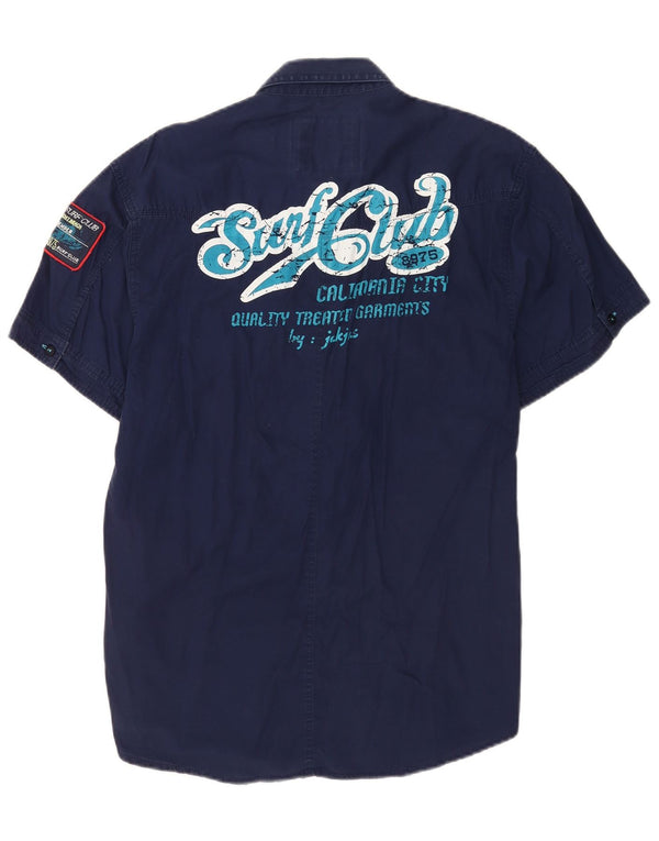Jack & Jones Hombre Graphic Camisa Manga Corta XL Azul Marino Algodón