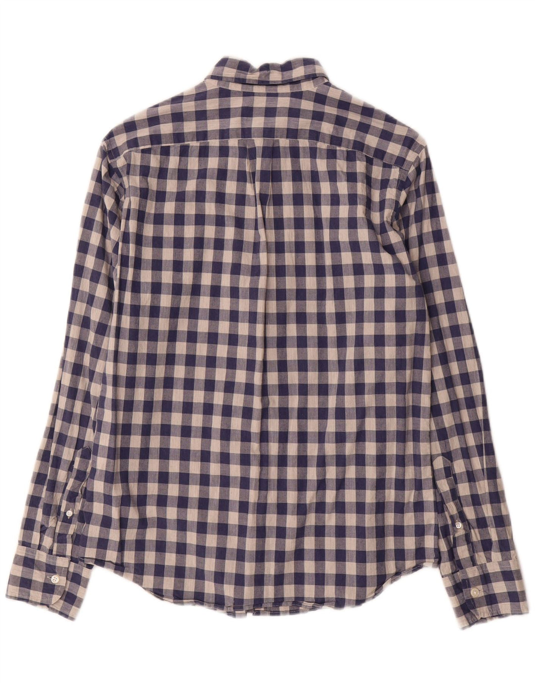 J. CREW Camisa ajustada para hombre de algodón a cuadros azul marino pequeña
