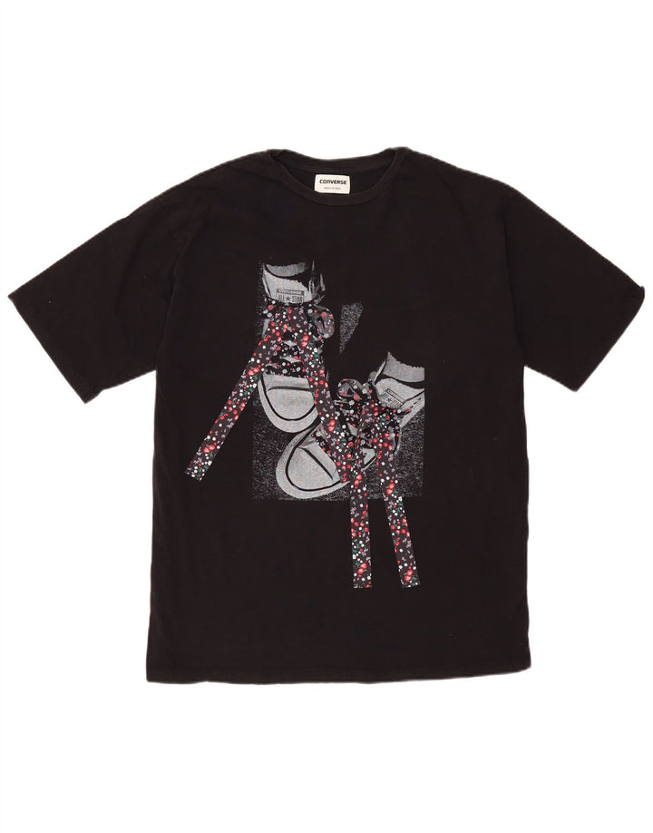 Converse Hombre Camiseta Gráfica Top XS Algodón Negro