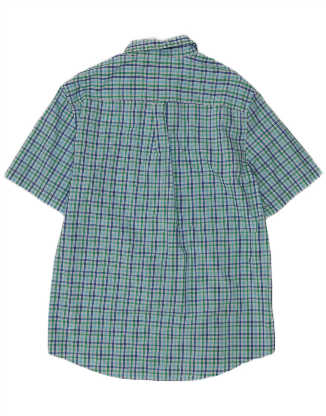 Chaps Camisa de manga corta para hombre de algodón a cuadros multicolor grande