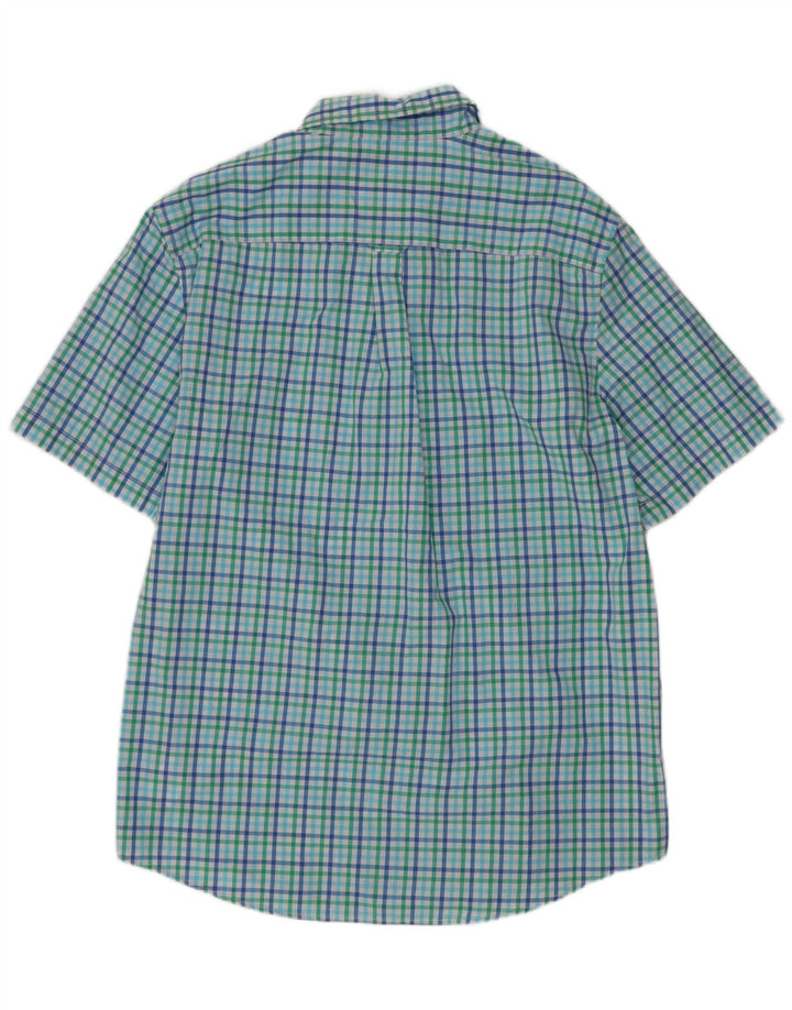 Chaps Camisa de manga corta para hombre de algodón a cuadros multicolor grande