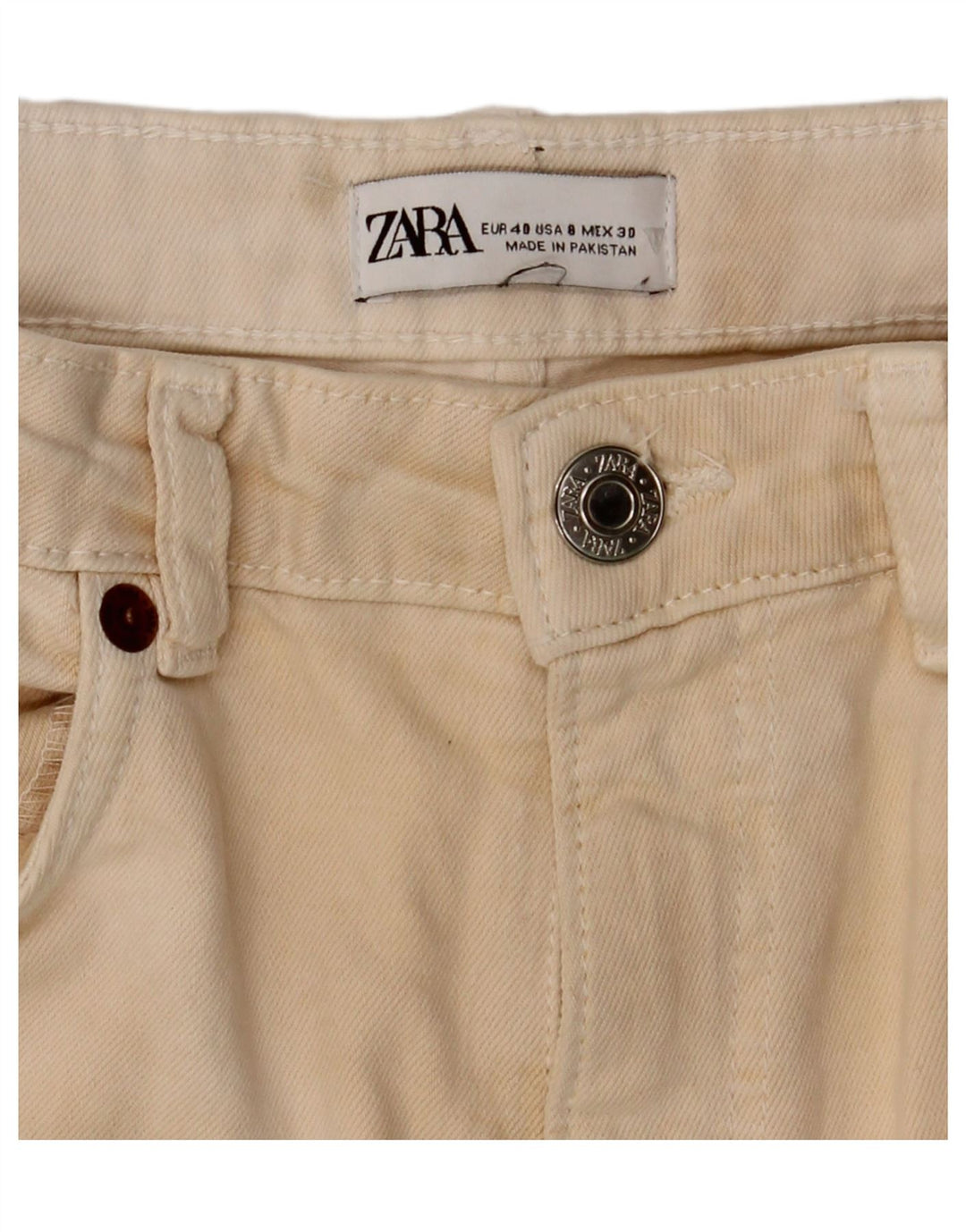 Zara Mujer Pantalón Casual Bootcut EU 40 Medium W30 L26 Beige