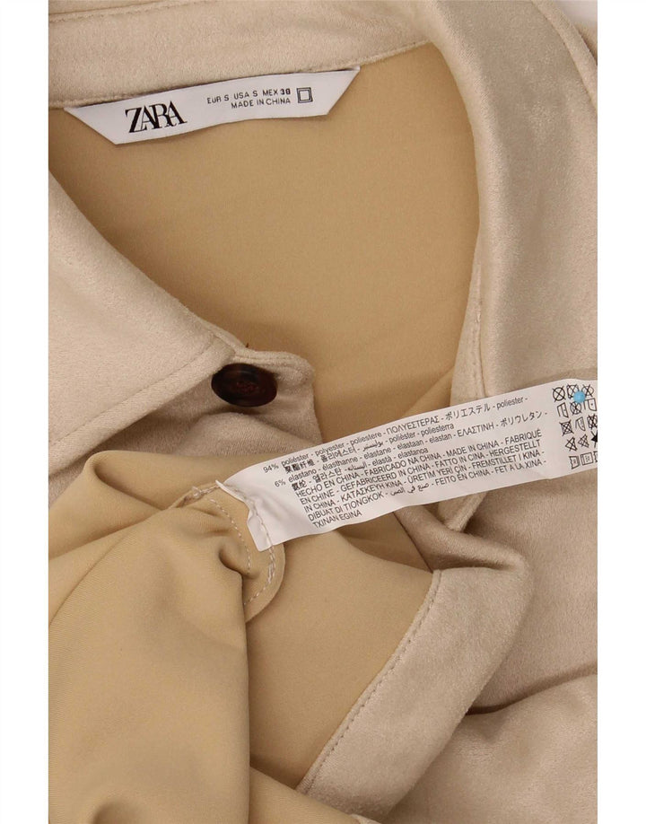 Zara Mens Bomber Jacket UK 36 Small Off White Poliéster