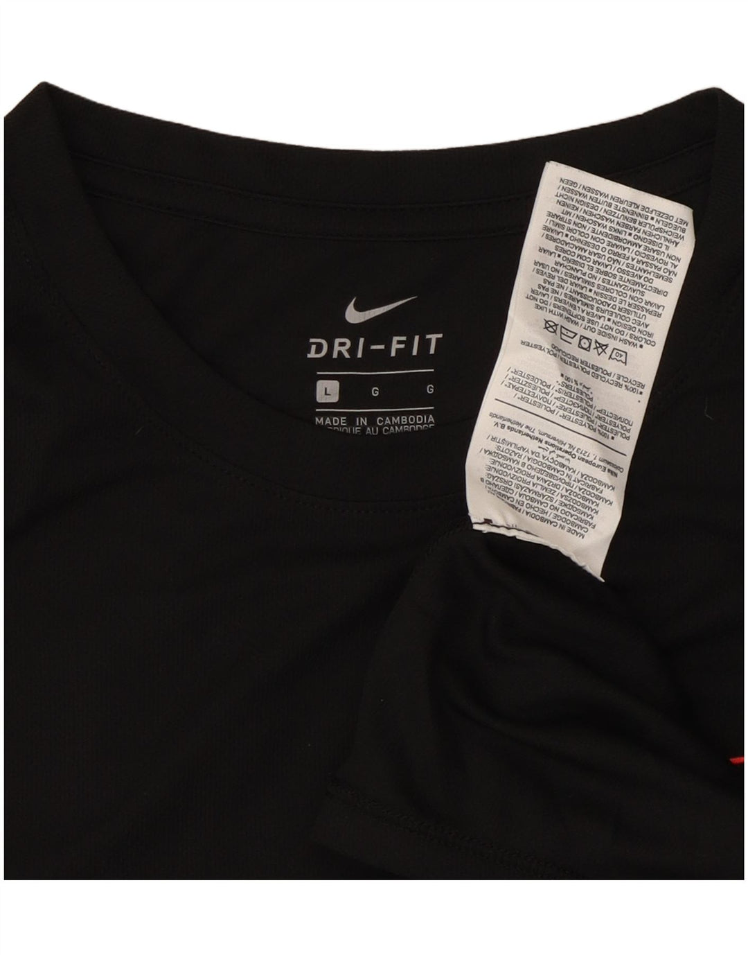 NIKE Camiseta gráfica Dri Fit para hombre, talla grande, poliéster negro