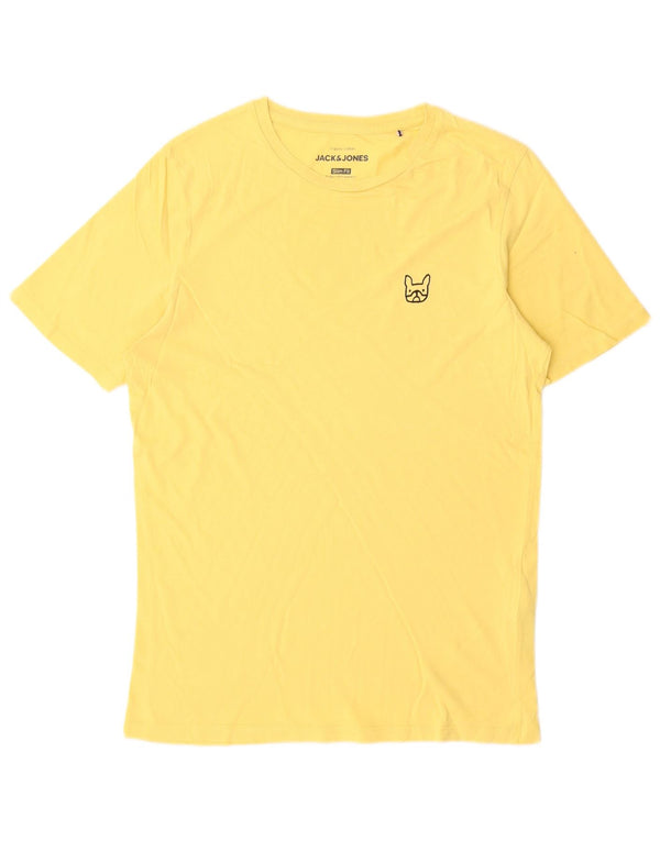 Jack & Jones Hombre Slim Fit Camiseta Top Small Amarillo Algodón