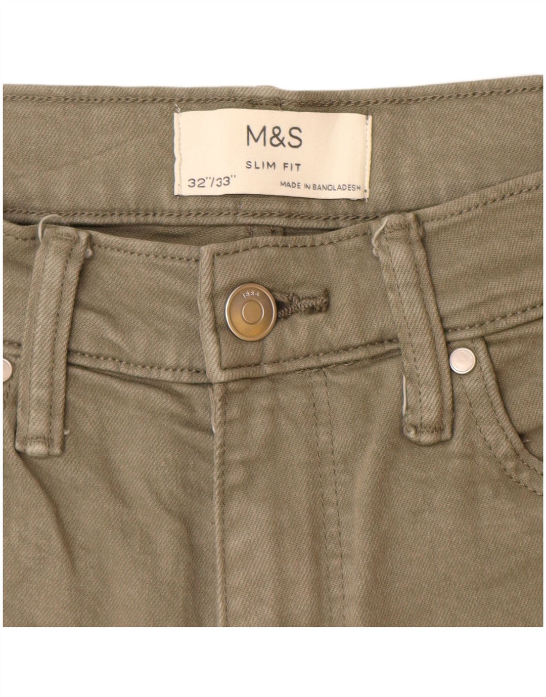 Marks & Spencer Jeans ajustados para hombre W32 L33 Algodón caqui