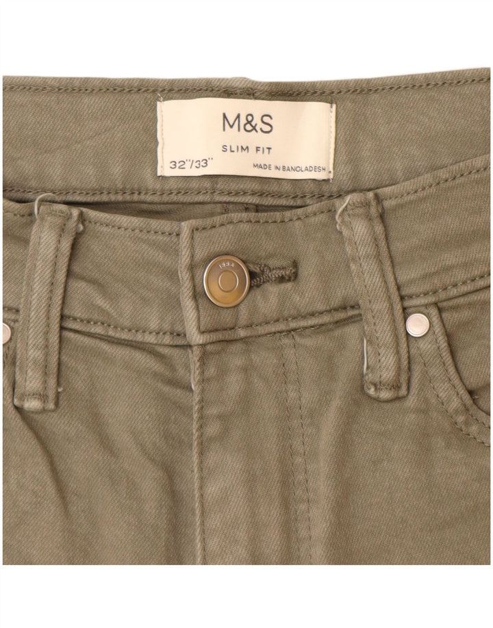 Marks & Spencer Jeans ajustados para hombre W32 L33 Algodón caqui