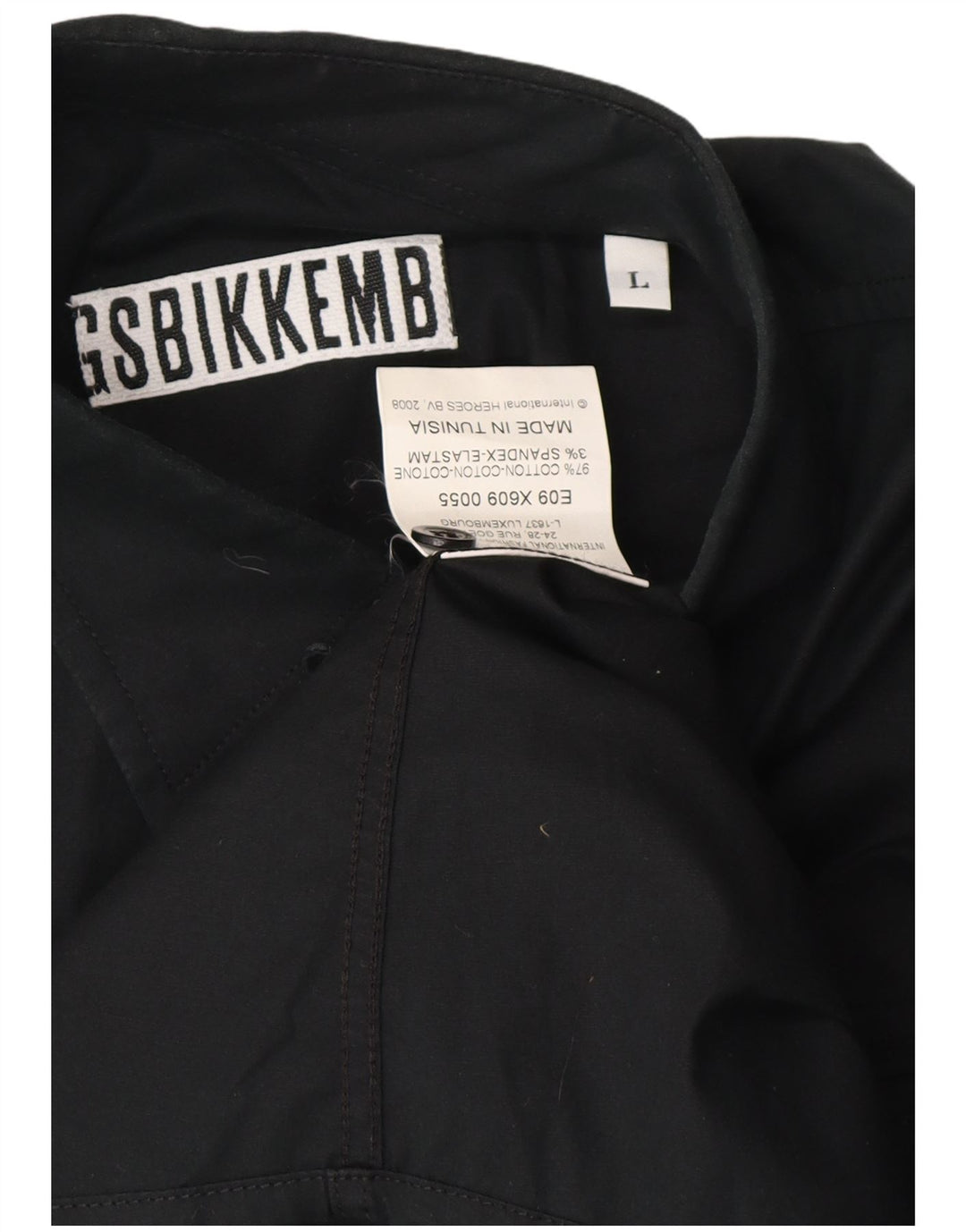 BIKKEMBERGS Camisa gráfica para hombre grande de algodón negro