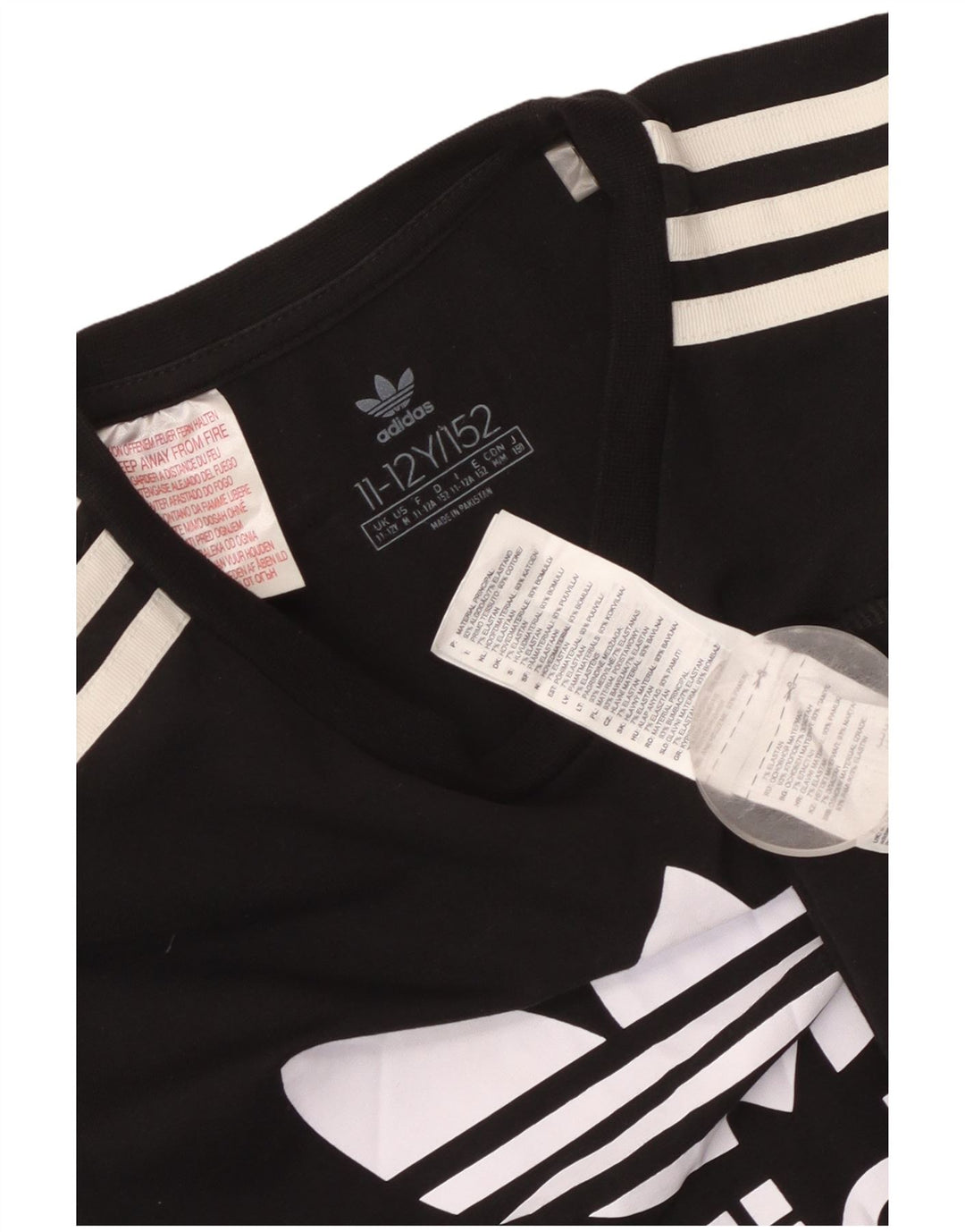 ADIDAS Vestido camiseta gráfico niña 11-12 años Negro Algodón