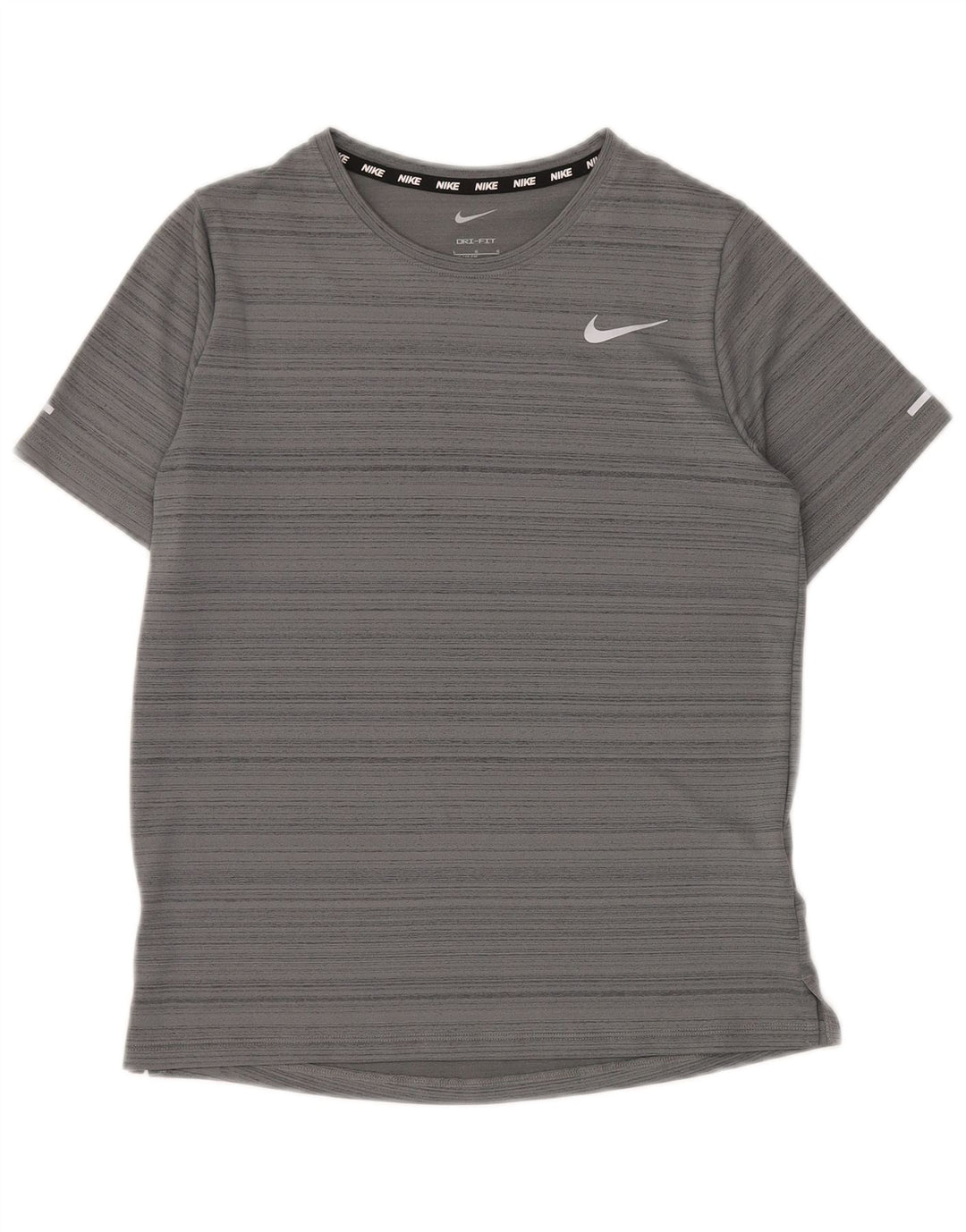 NIKE Camiseta Dri Fit para niños 12-13 años Grande Gris Rayas Poliéster