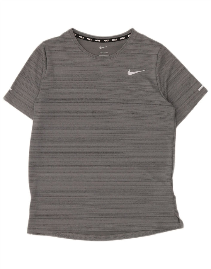 NIKE Camiseta Dri Fit para niños 12-13 años Grande Gris Rayas Poliéster