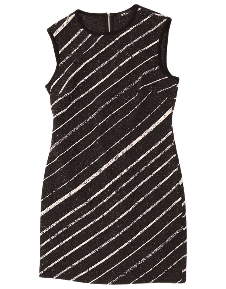Dkny Vestido sin mangas para mujer US 6 mediano negro a rayas