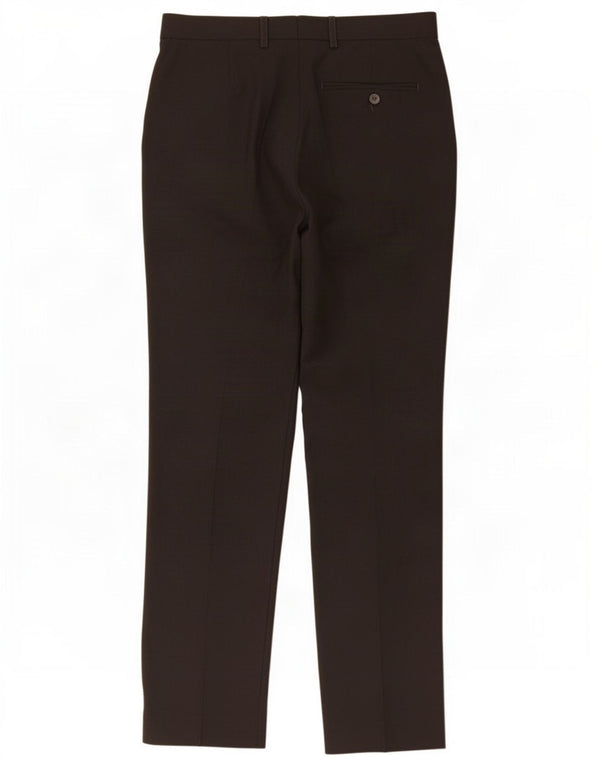 Marks & Spencer Pantalón de traje ajustado para hombre W30 L31 Lana marrón