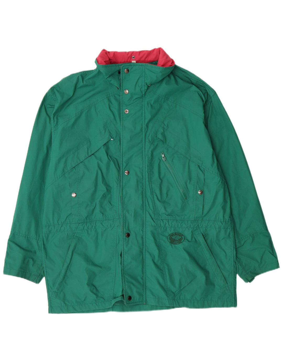 Chaqueta cortavientos vintage para hombre Reino Unido 42 XL Poliéster verde