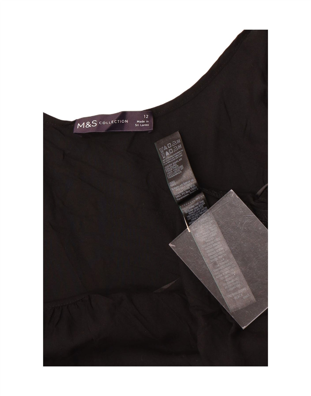 Marks & Spencer Vestido lencero para mujer UK 42 Viscosa negra mediana