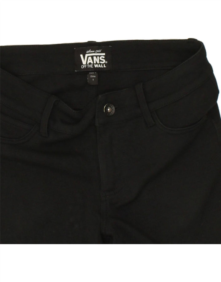 VANS Womens Skinny Casual Trousers US 7 Medium W26 L29 Black Polyester Vintage Vans and Second-Hand Vans from Messina Hembry 