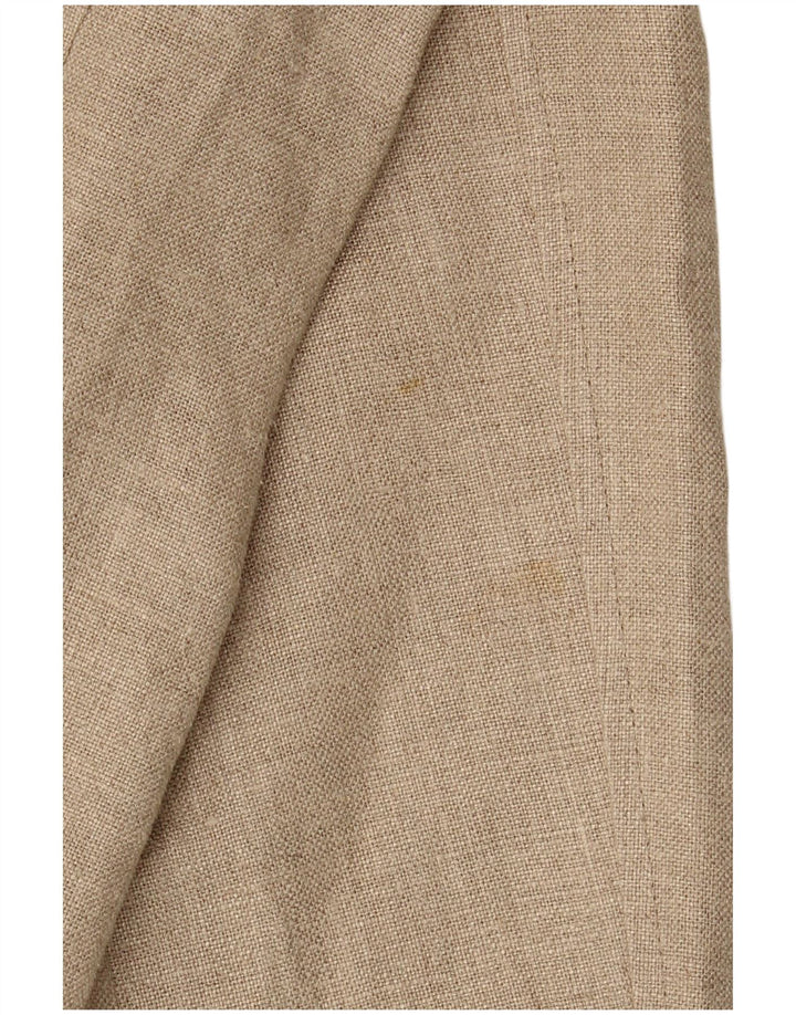LES COPAINS Chaqueta tipo blazer de 4 botones para mujer IT 46 Large Beige Linen
