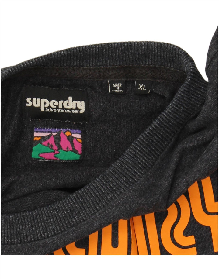 SUPERDRY Camiseta gráfica para hombre Top XL Gris